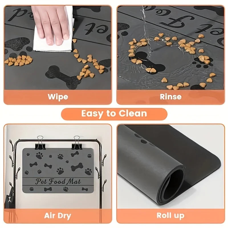 Absorbent Pet Placemat Feeding Mat For Food And Water Bowl.