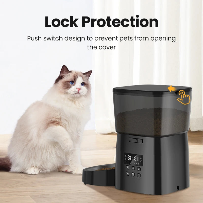 Automatic Cat Feeder Pet Smart Cat Food Kibble Dispenser.