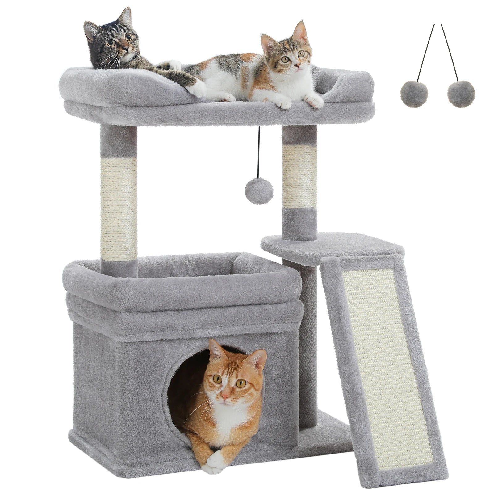 Small Cat Tree for Indoor Cat Tower with Sisal Scratching Post.
