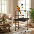 Indoor Outdoor Birds Playground with Swing Parrot Stand with Wheels.