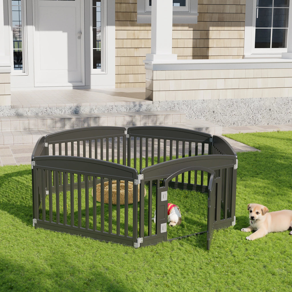 Plastic Dog Playpen 6 Panel 24IN Expandable Durable Pet Fence for Medium Dogs.
