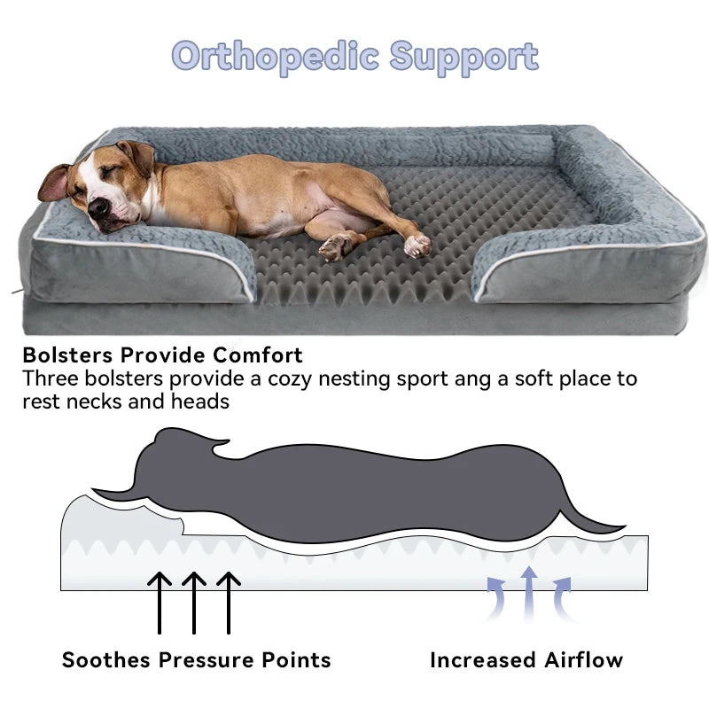 1 removable and clean dog sofa bed, anti-slip bottom.