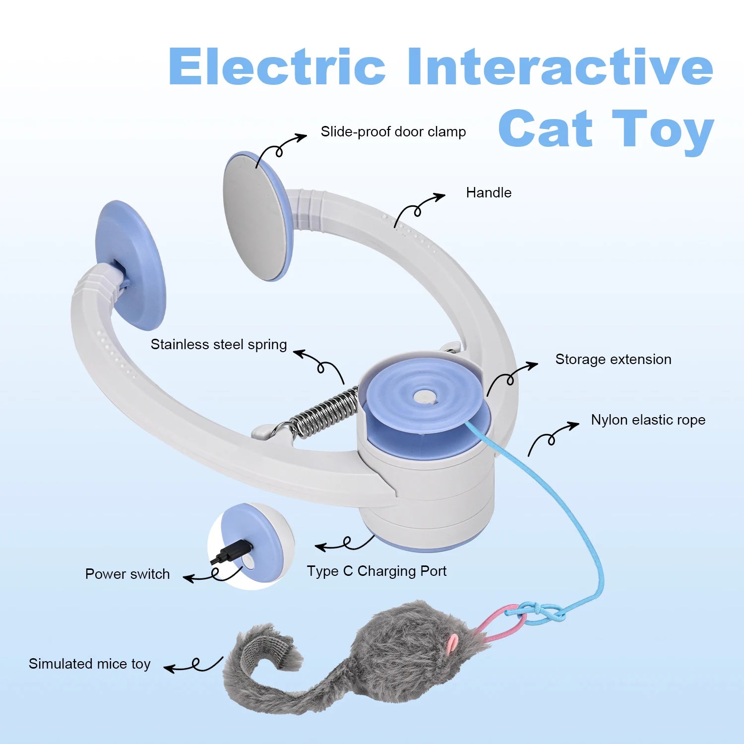 Cat Toys Electric Door Hanging Cat Toy Interactive Cat Toy USB Rechargeable