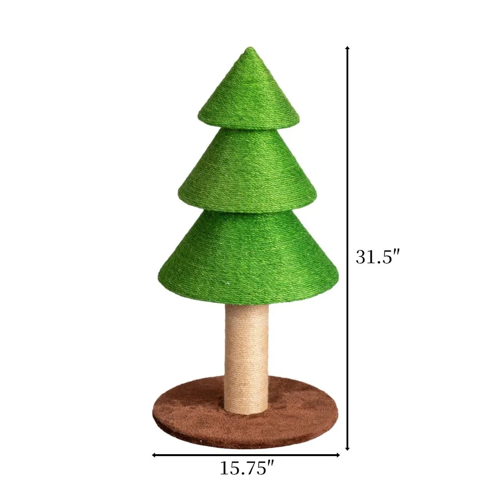 Portable 31.5in Christmas Tree Large Sisal Cat Scratching Post, Tower Indoor