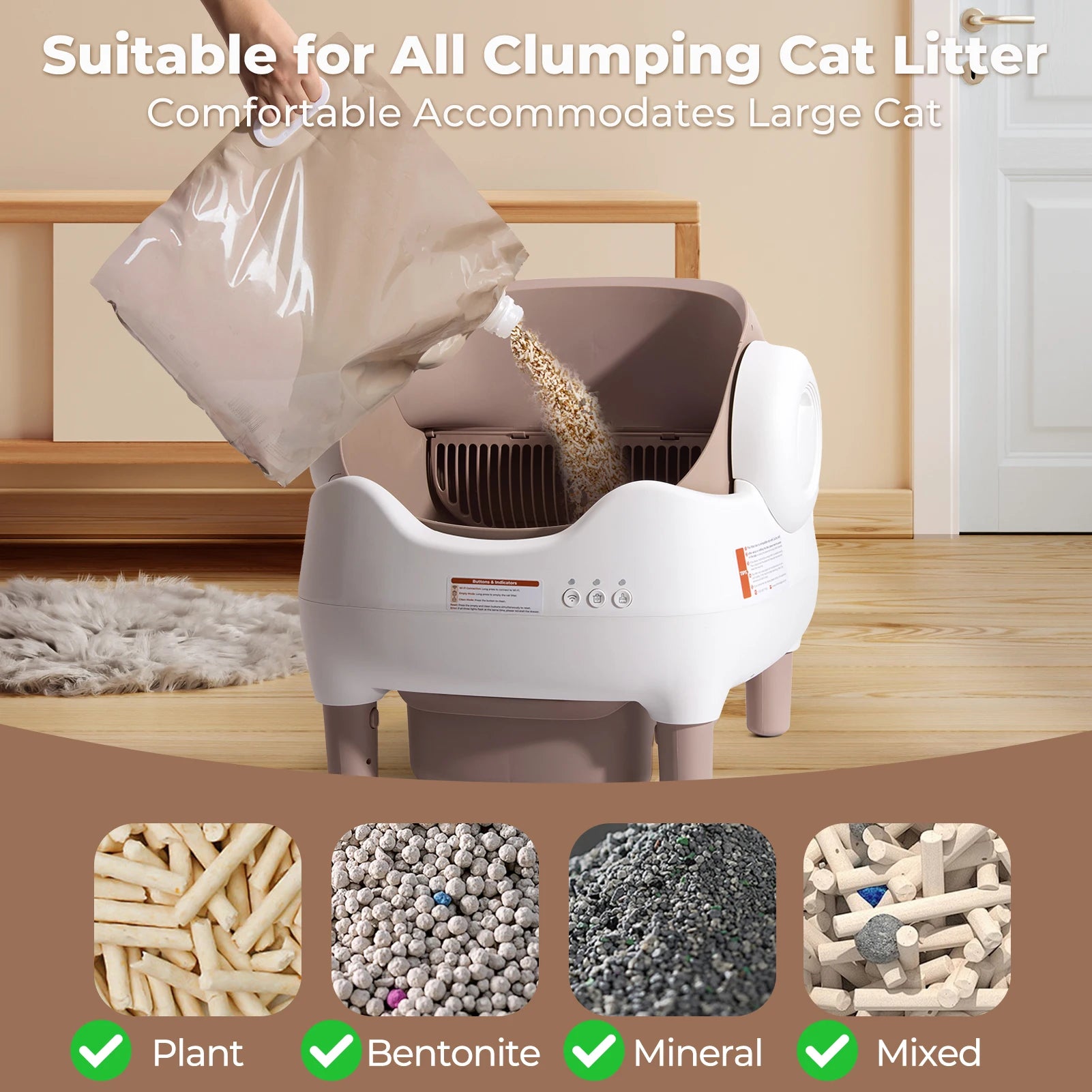 Self Cleaning Litter Box, Automatic Cat Litter Box with APP Control.
