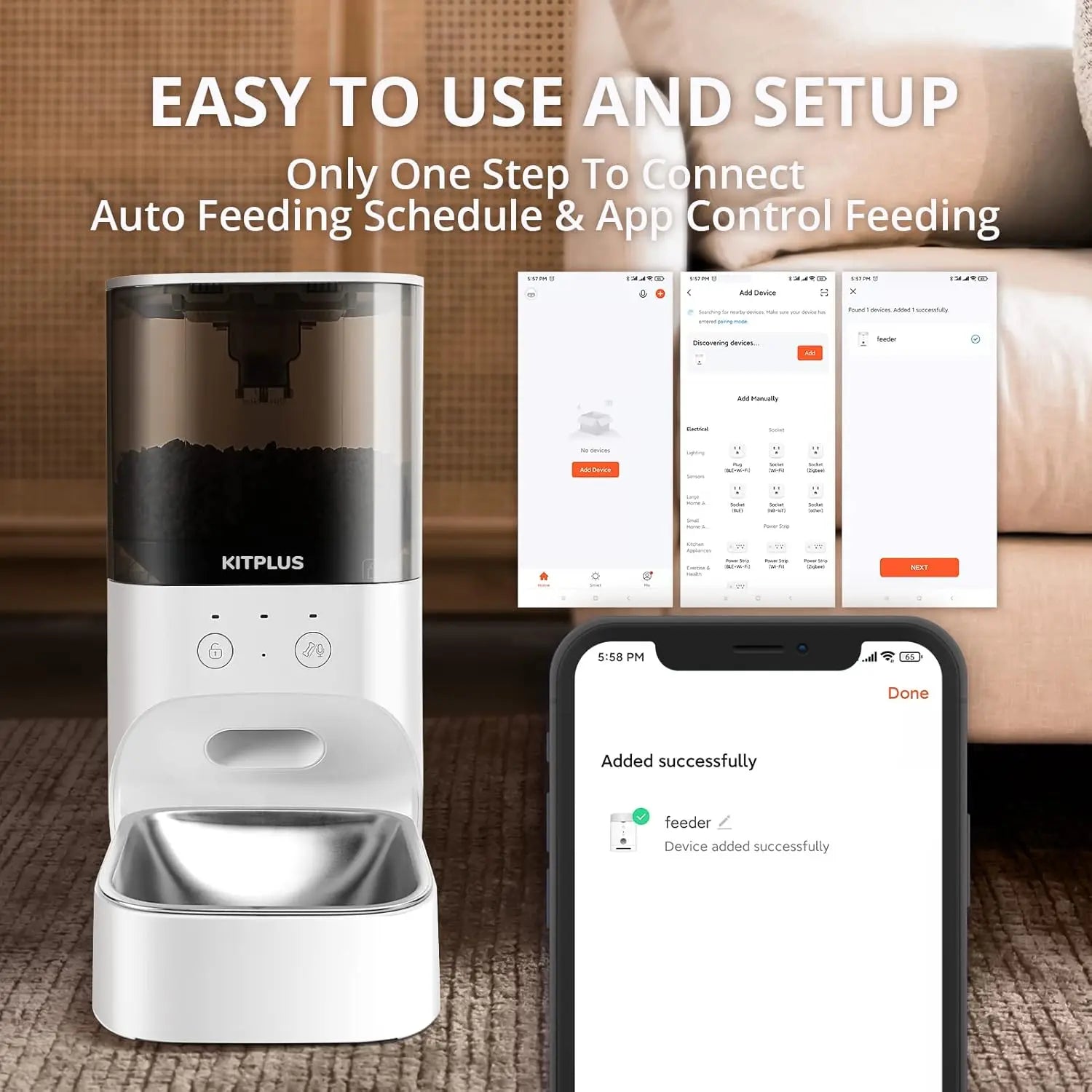 Automatic Cat Feeder, Timed Cat Feeder with APP Control.