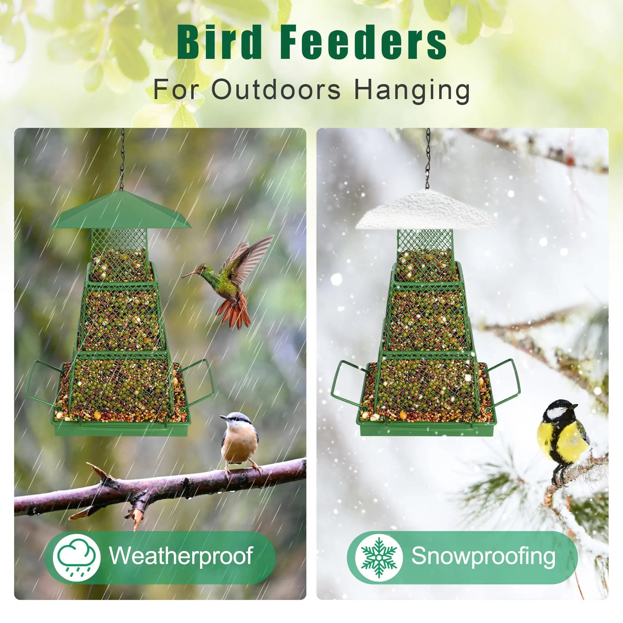 "Seed-Saving" Heavy-Duty Outdoor Bird Feeder - Squirrel Proof.