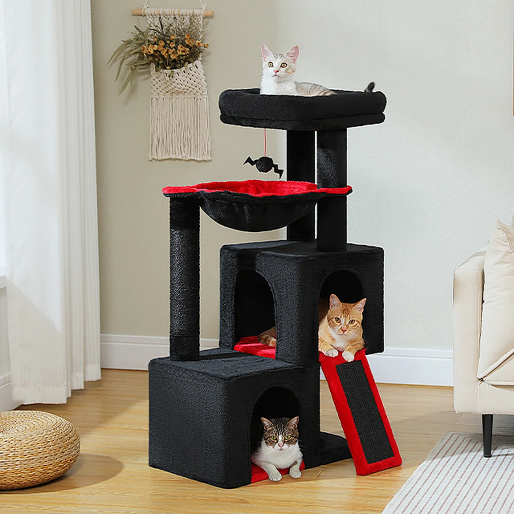 Large Cat Tree for Indoor Cats Multi-Level Cat Tower with Spacious Condos.