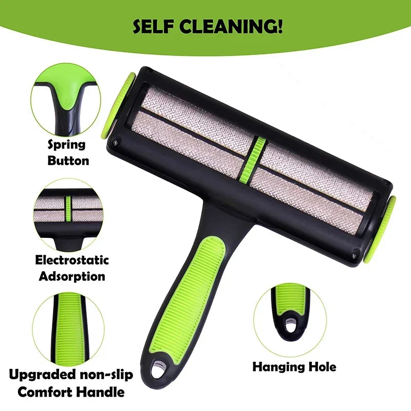 Pet Removes Hairs Cat and Dogs Green Cleaning Brush.
