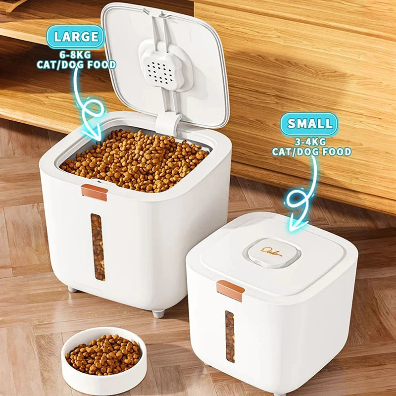 Pet food storage barrel food sealed moisture-proof cat food barrel.