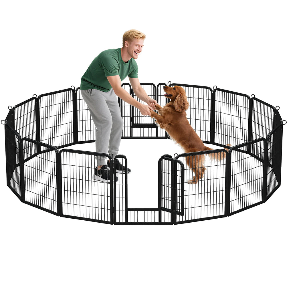 Heavy-Duty Metal Puppy Playpen – 24"/32"/40" Options, 8/16 Panels.