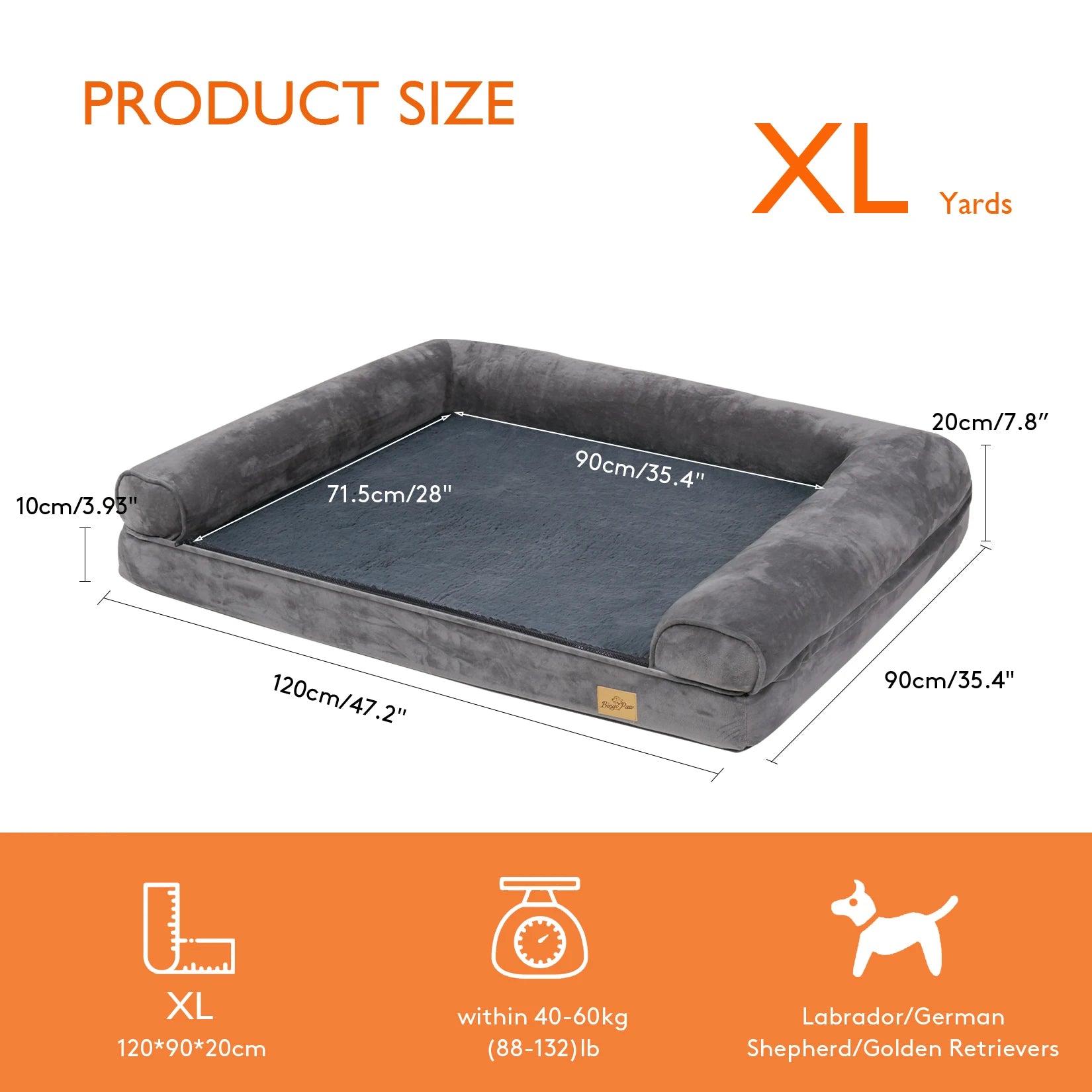 Dog Bed Extra Large Orthopedic Pet Mattress Couch Sleeping Bed.