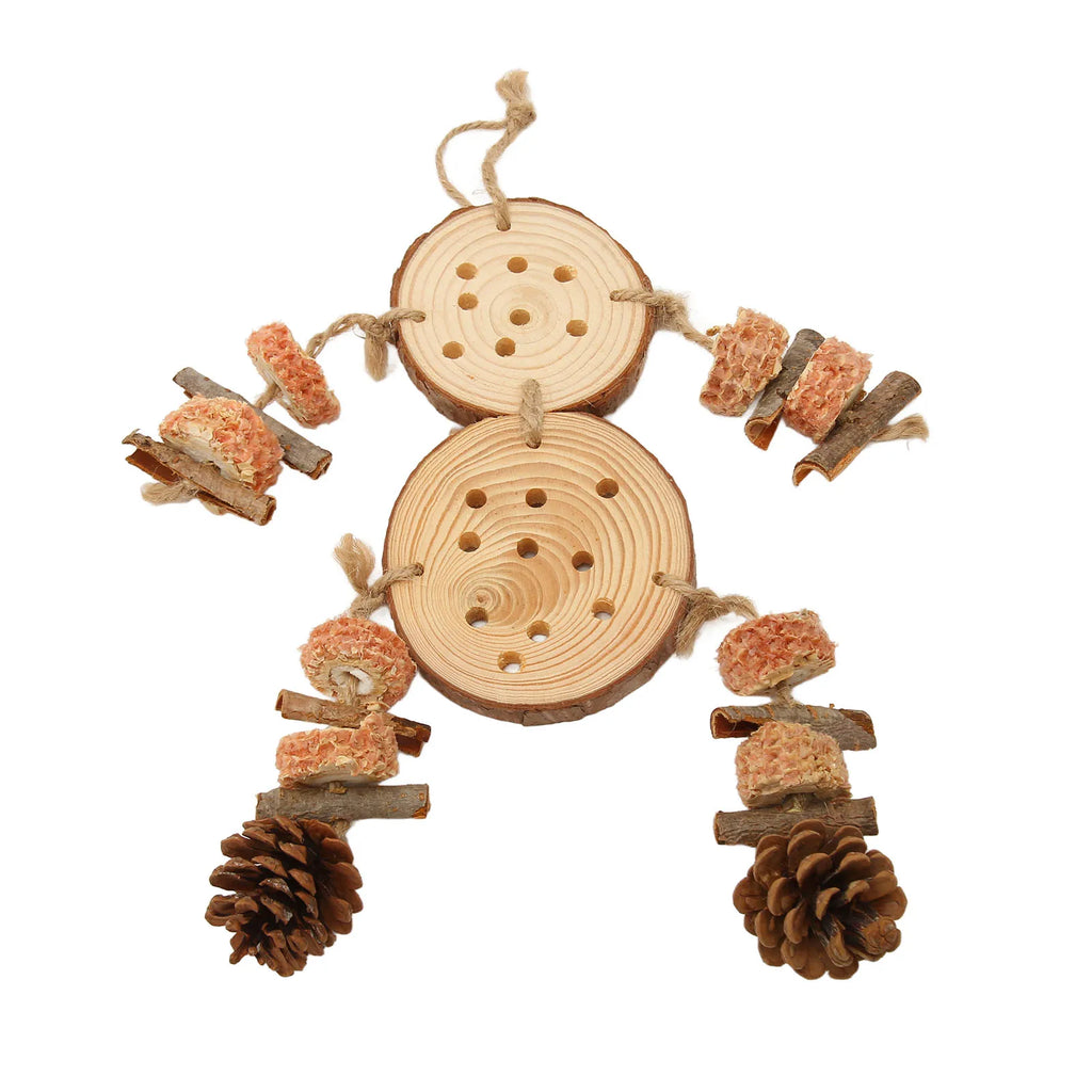 Bird Chewing Toys Puzzle Wooden Corks Logs Pine Cones Corn Cobs.