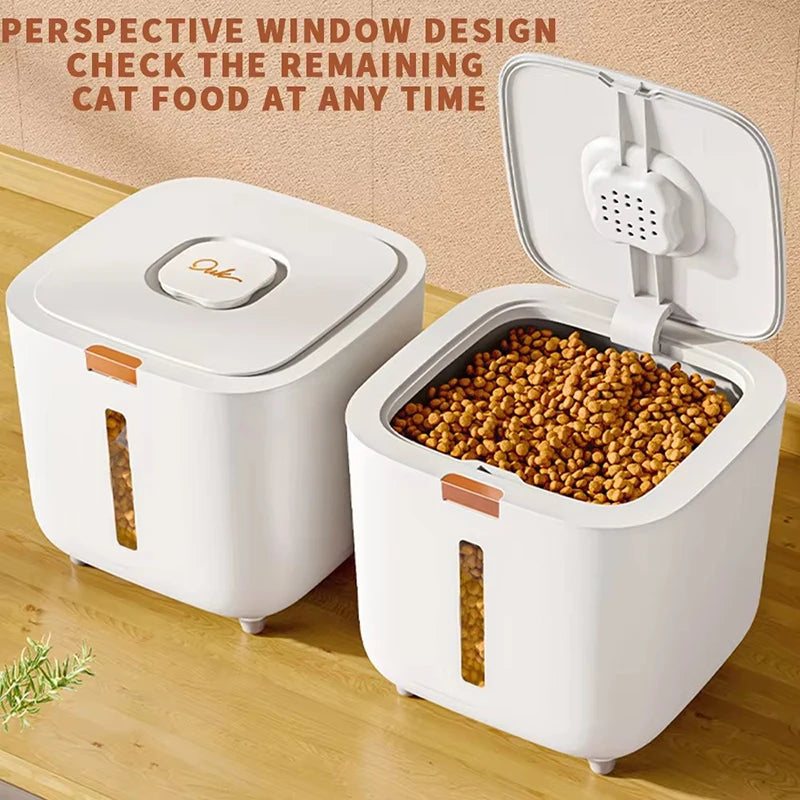 Pet food storage barrel food sealed moisture-proof cat food barrel.