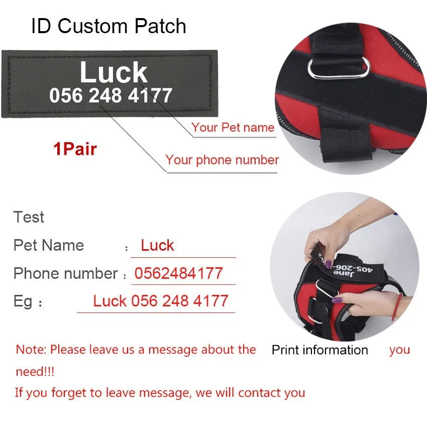 Dog Harness Adjustable Pet Vest Reflective for Small Large Dogs.