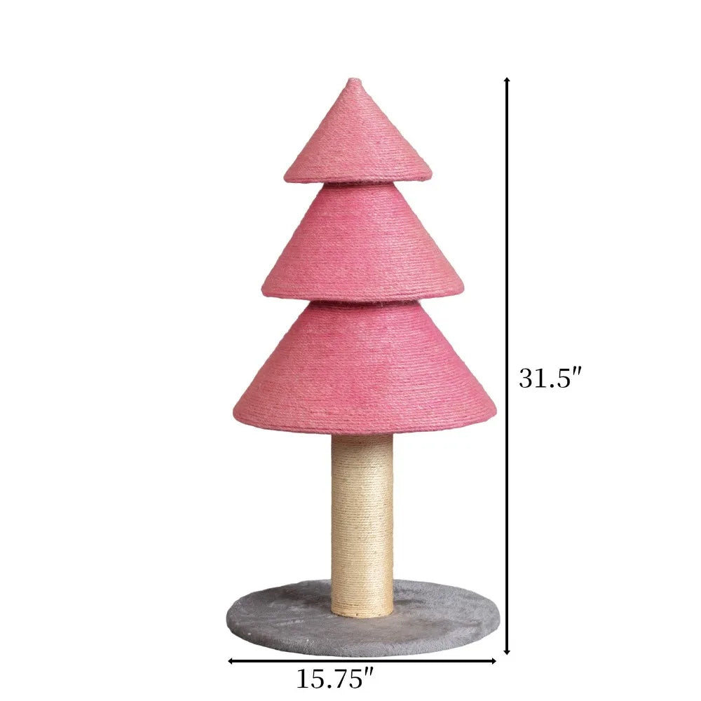 Portable 31.5in Christmas Tree Large Sisal Cat Scratching Post, Tower Indoor