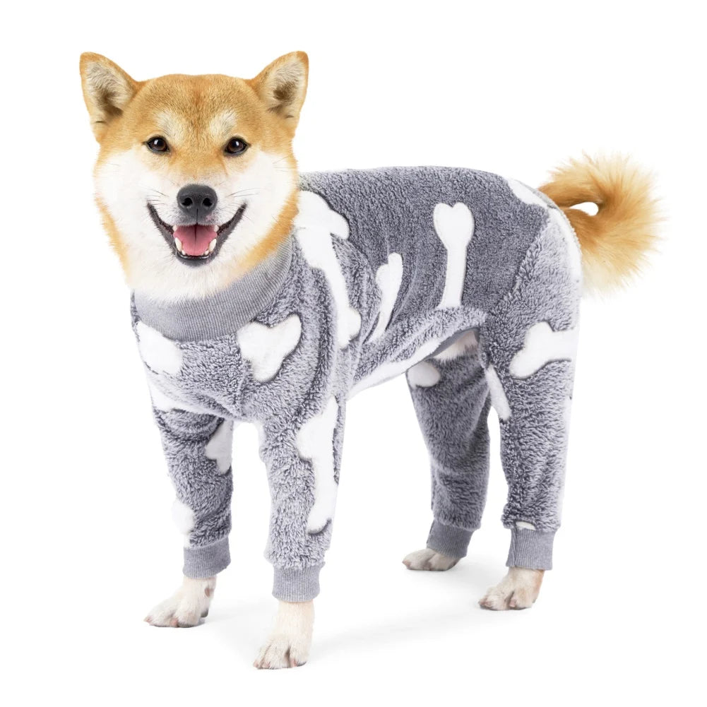 Winter Pet Dog Jumpsuit Clothes Warm Fleece Puppy Dog Pajamas