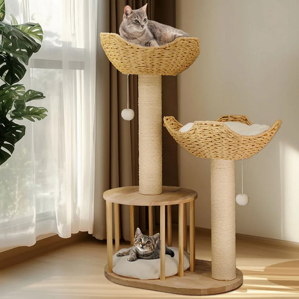3-Tier Cat Tree Padded Plush Napping Perches Kitten Condo.