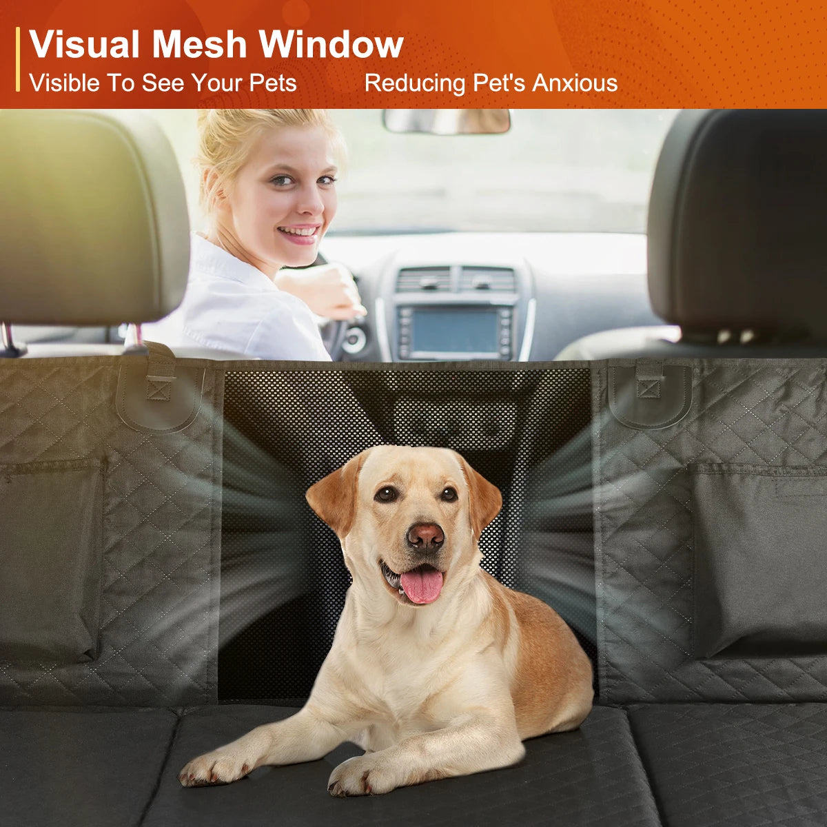 Dog Car Back Seat Extender Pet Backseat Cover Protector.