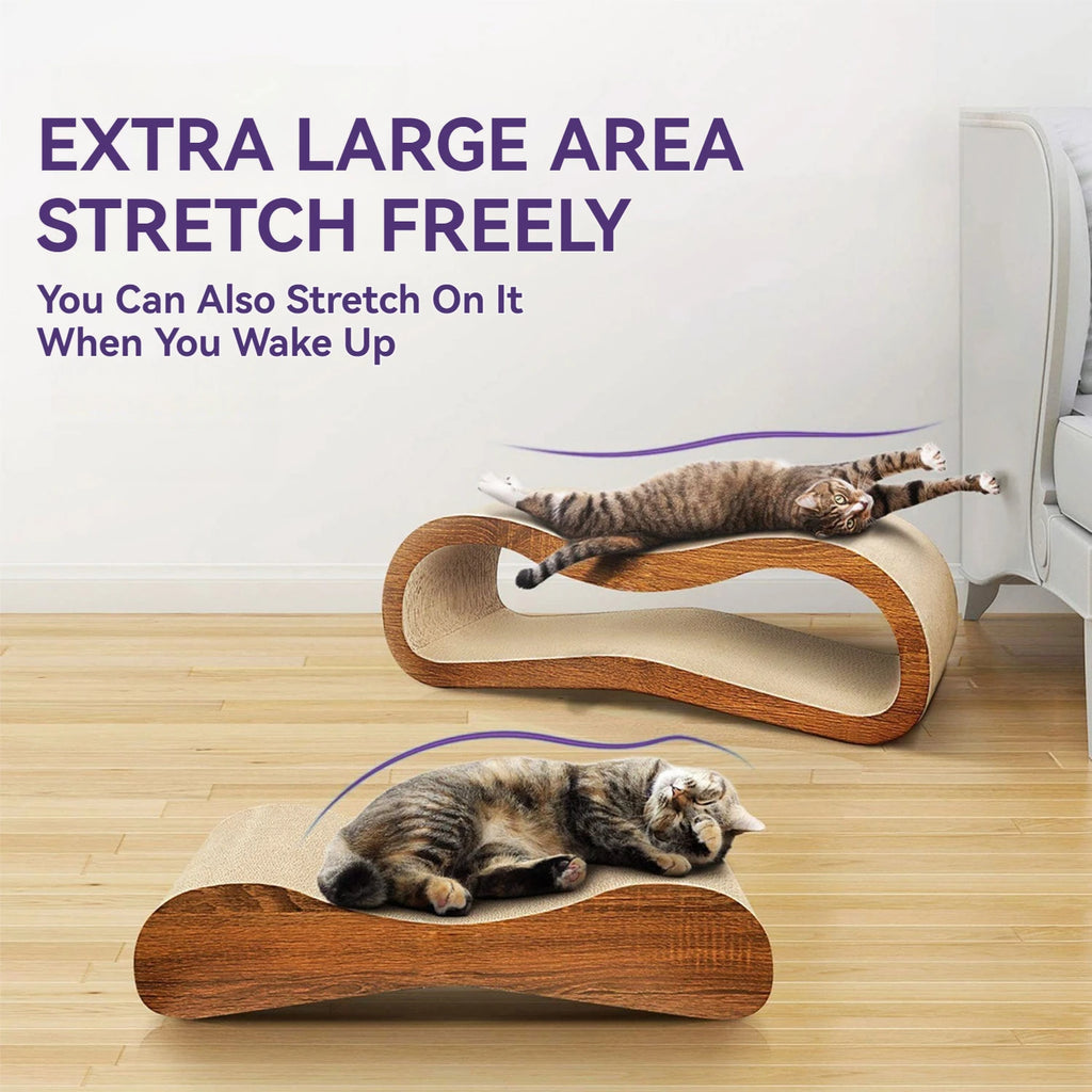 2 in 1 Cat Scratcher Cardboard Lounge Bed, Cat Scratching Post.