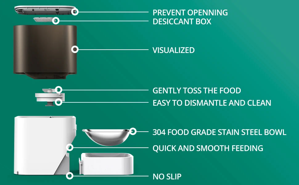 Automatic Cat Feeder, Timed Cat Feeder with APP Control.
