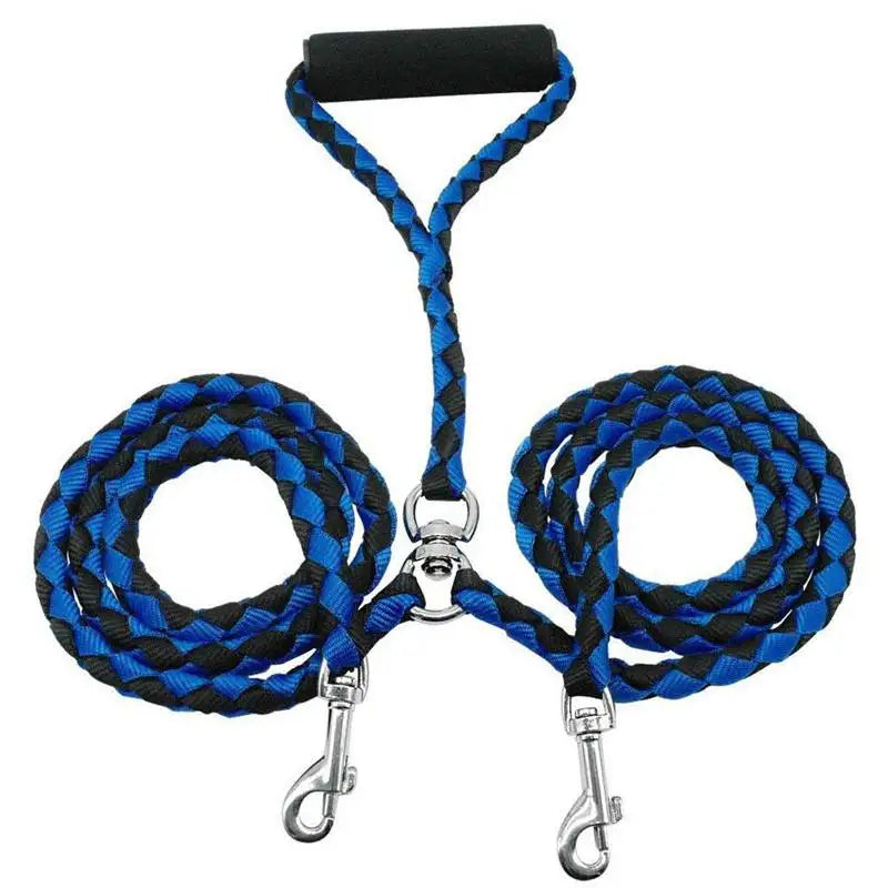 1.4m Pet Double Leash 2 Way Couplers Dog Leash Rope Elastic Extended Pet Leash.