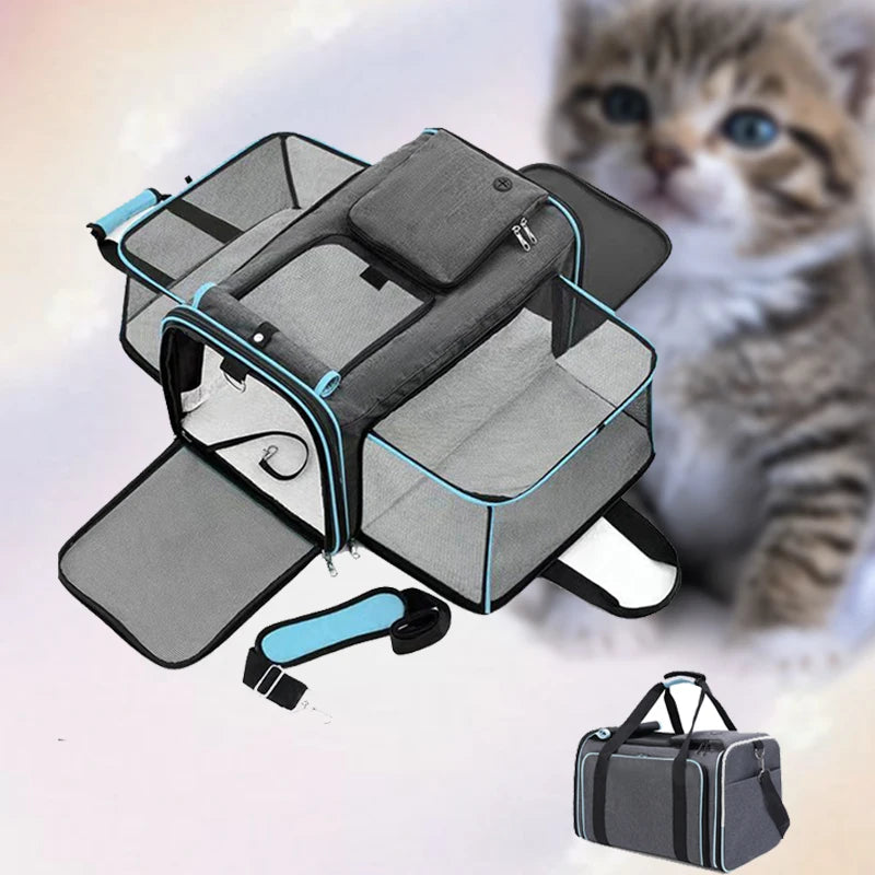 Cat Bag Foldable Large Capacity Cat Outdoor Car Expansion Portable Pet Handbag.