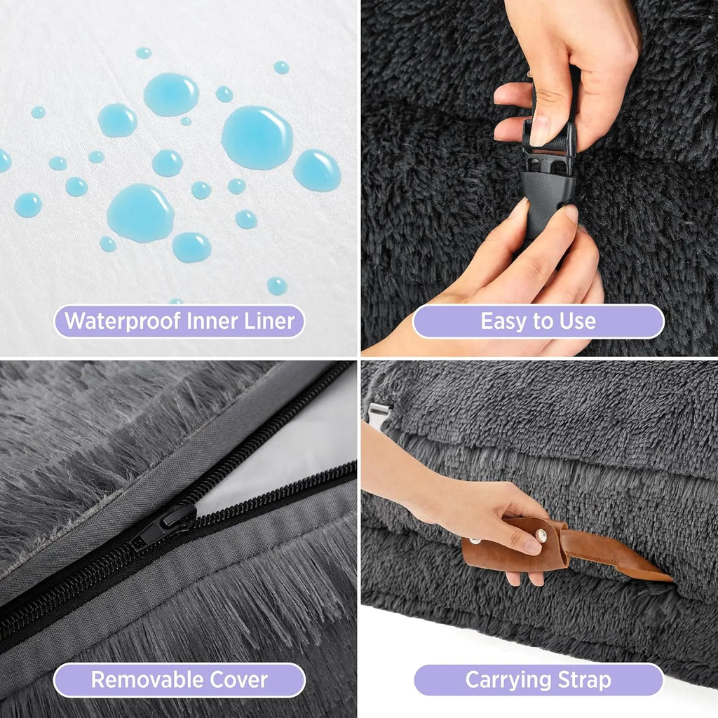 Foldable Human Dog Bed - 3-in-1 Orthopedic Giant Bean Bed.