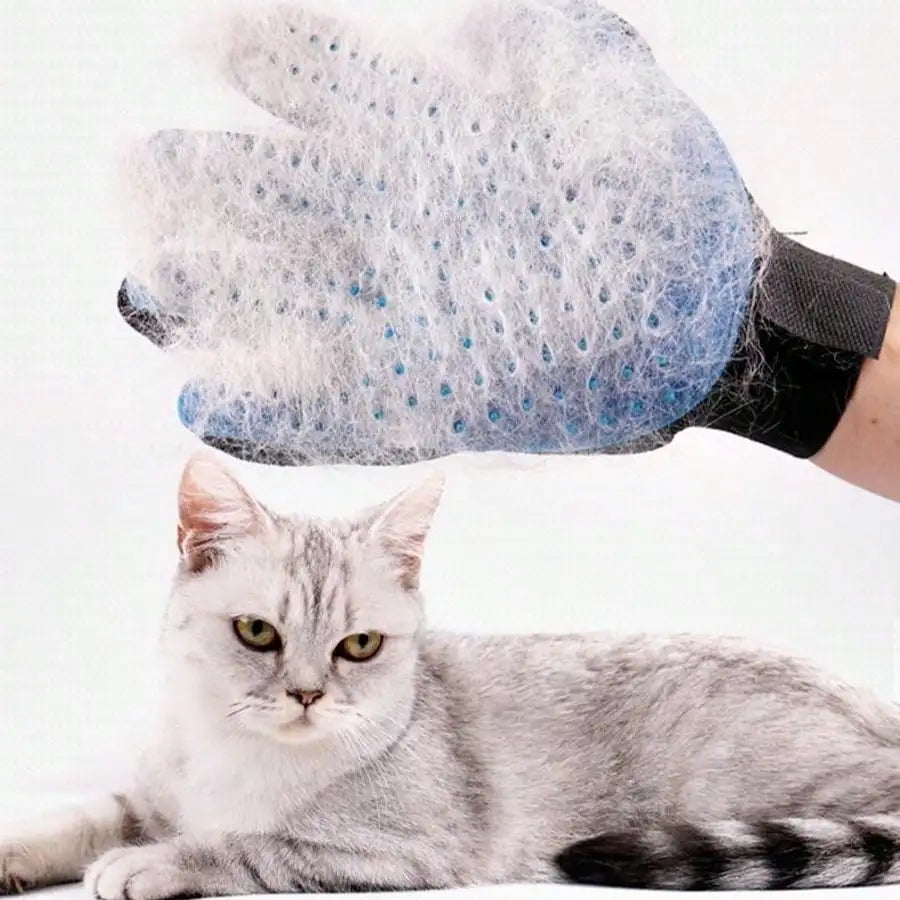 Pet Grooming Gloves for Cats and Dogs, Gentle Hair Removal Brush Mitt,