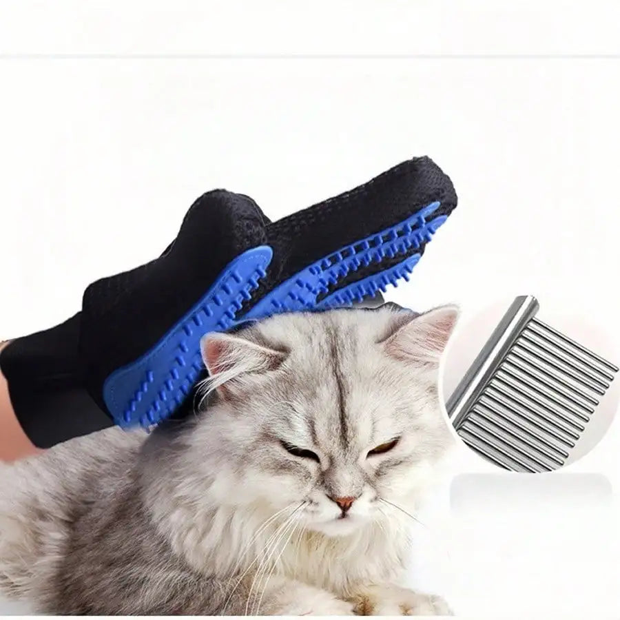 Pet Grooming Gloves for Cats and Dogs, Gentle Hair Removal Brush Mitt,