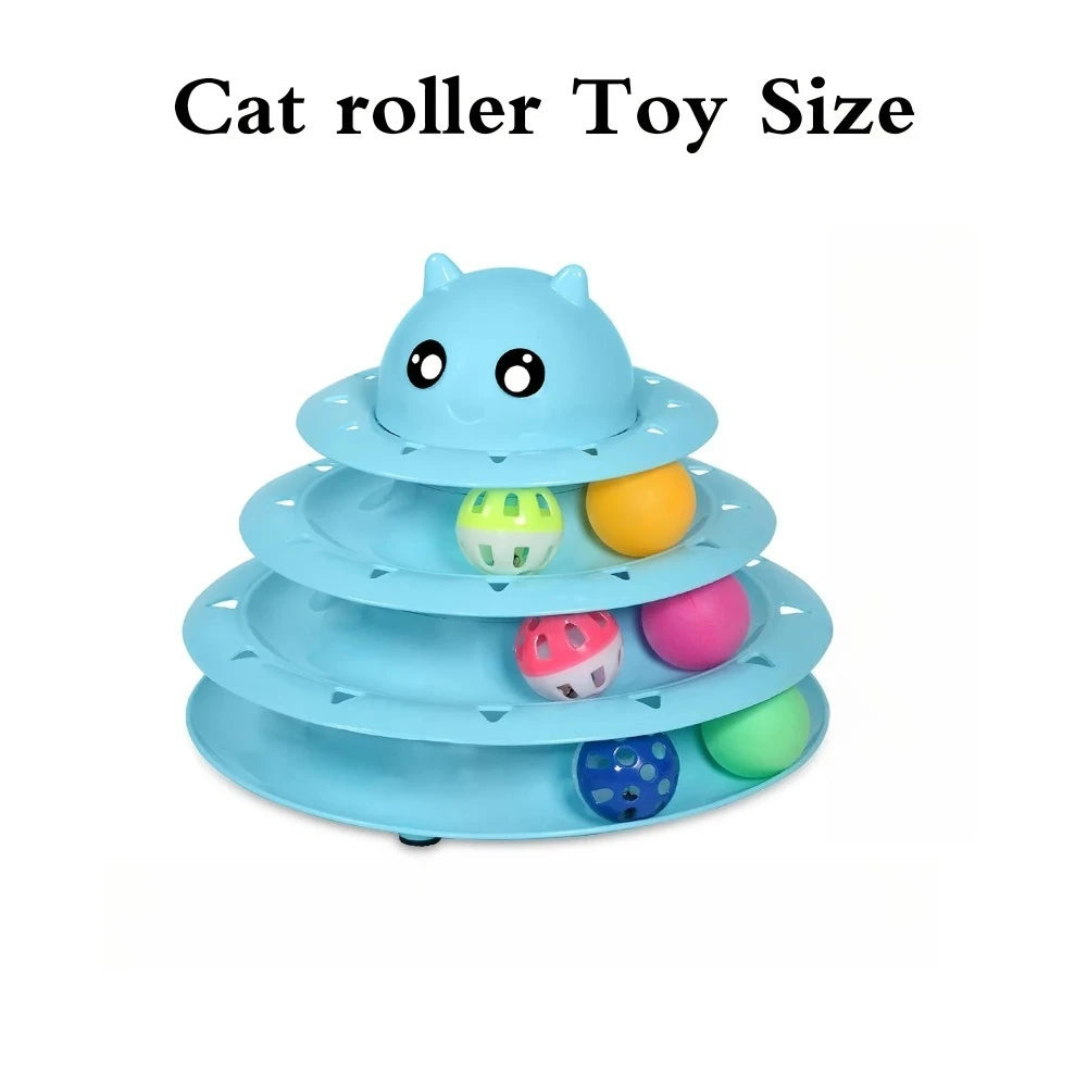 Interactive Cat Toy Set with 3-Tier Turntable & Balls.
