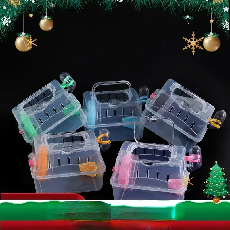 Outdoor Rabbit Crate Carrying Handle Case Hamster Pet Plastic Travel Pet Box.