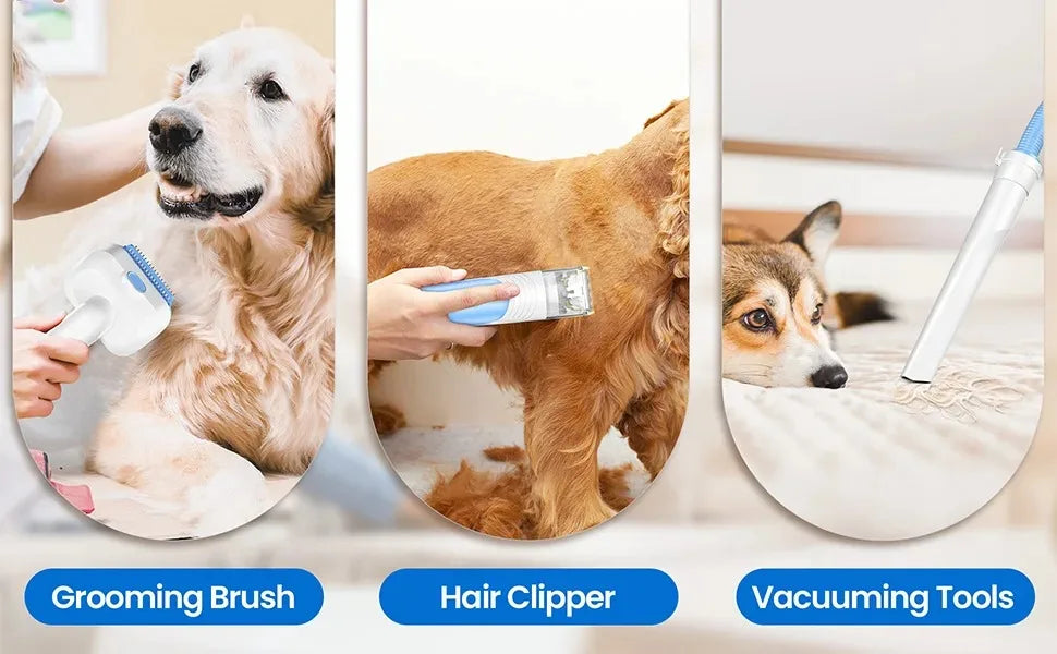 Dog Grooming Vacuum Ultra-Low Noise Pet Grooming Kit.