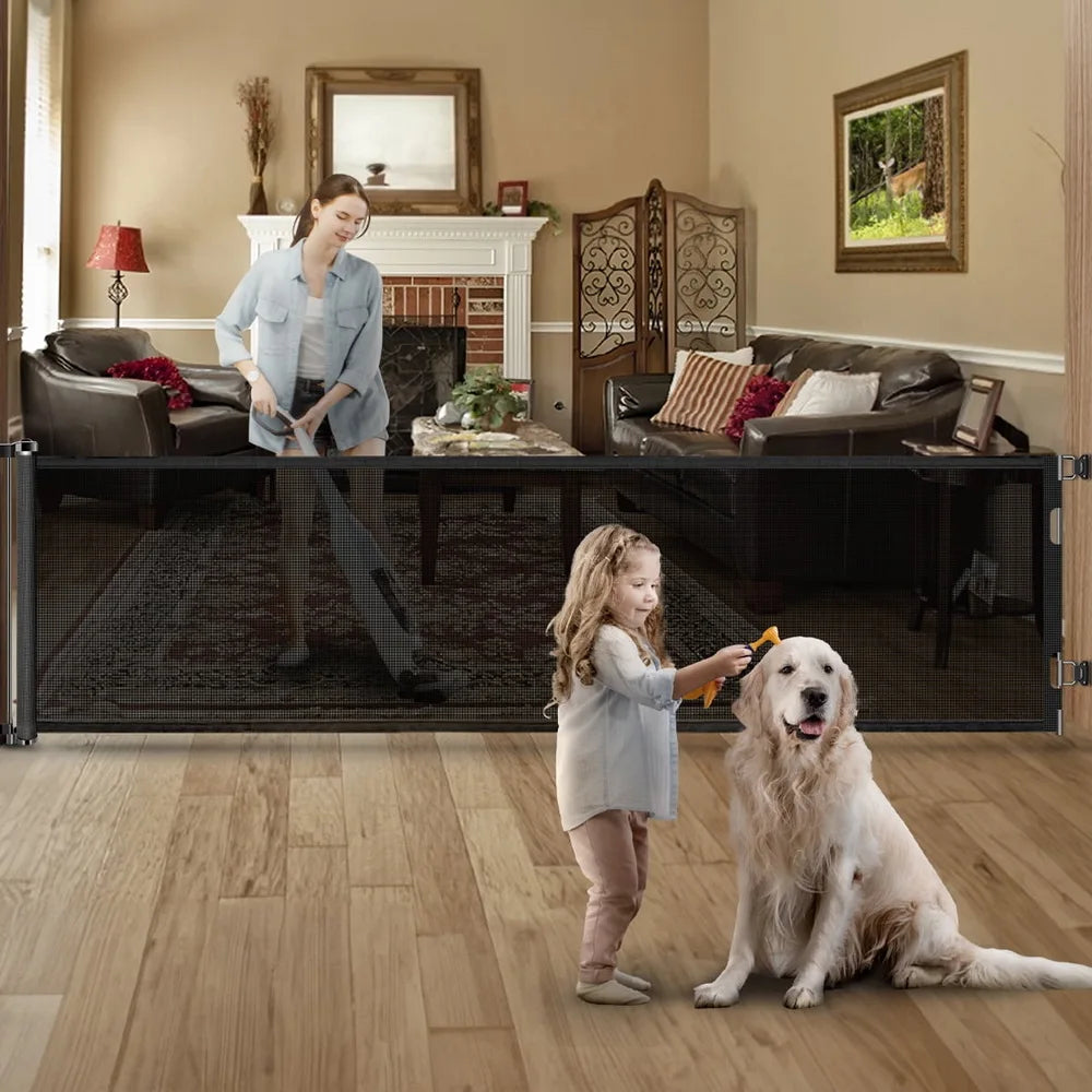 Retractable pet Doorways Safe 120inch Extra Wide.
