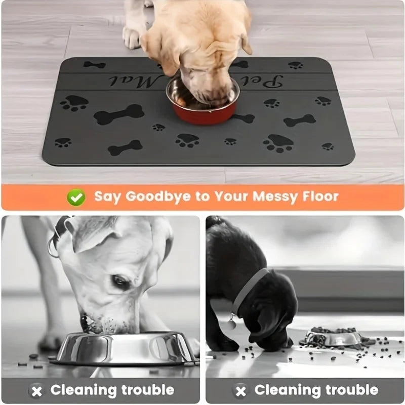 Absorbent Pet Placemat Feeding Mat For Food And Water Bowl.