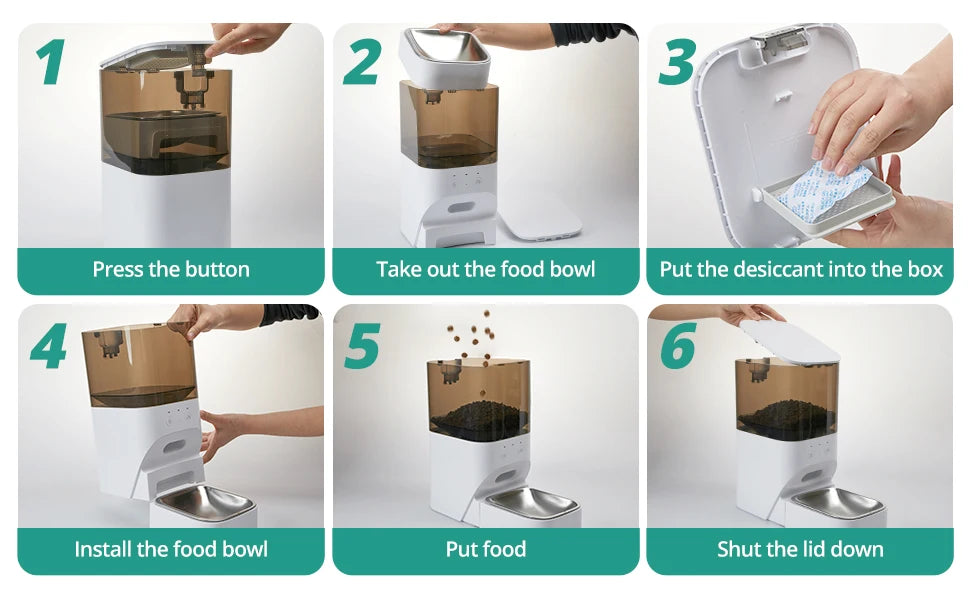 Automatic Cat Feeder, Timed Cat Feeder with APP Control.