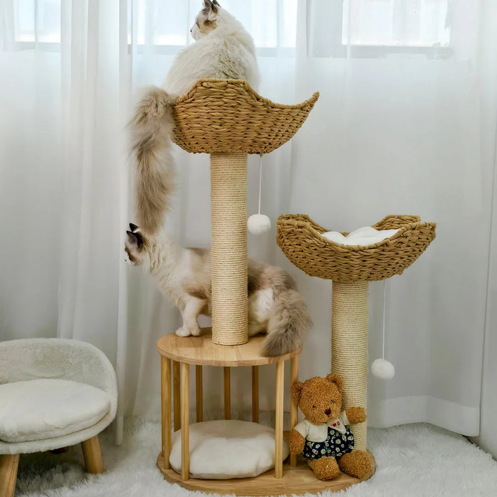 3-Tier Cat Tree Padded Plush Napping Perches Kitten Condo.