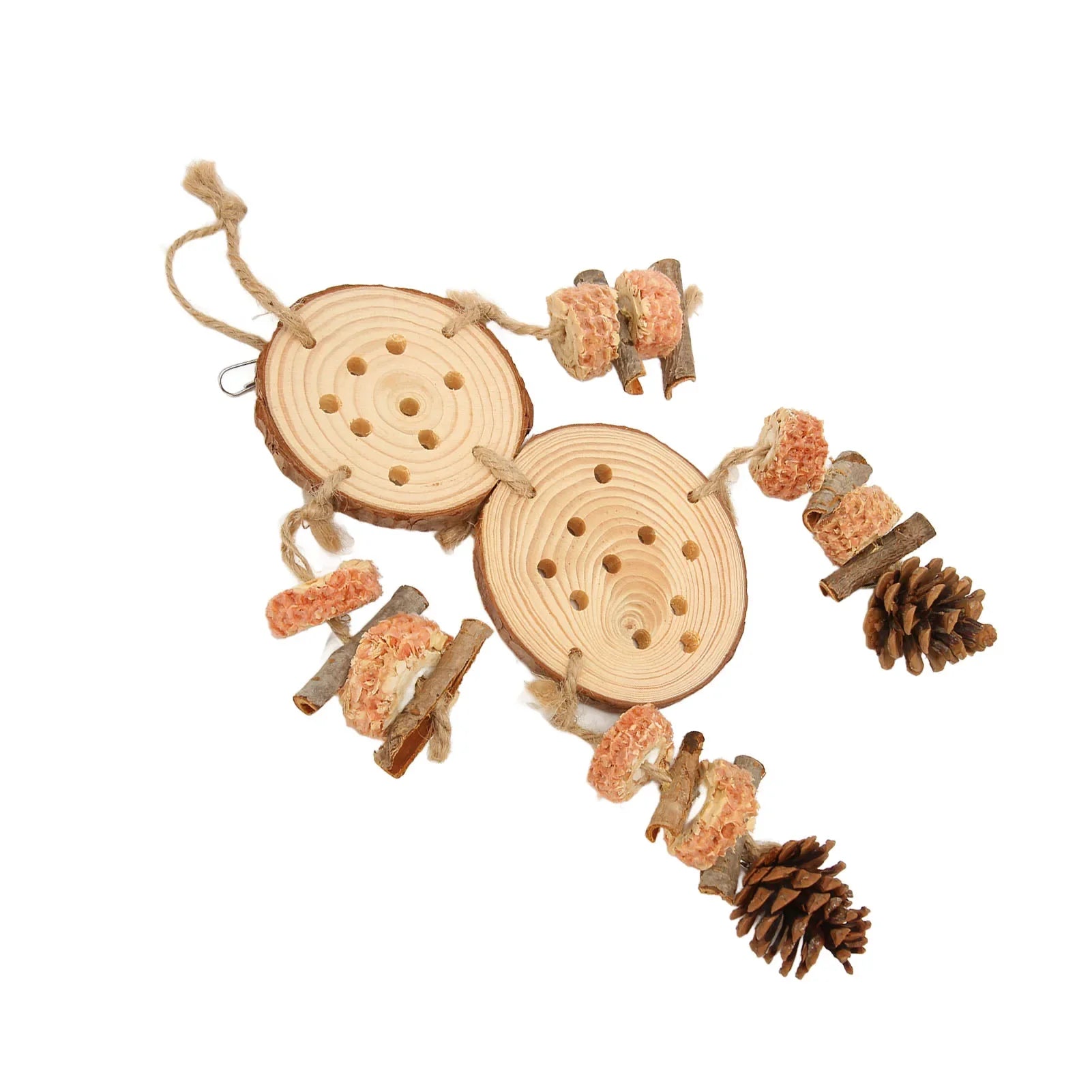 Bird Chewing Toys Puzzle Wooden Corks Logs Pine Cones Corn Cobs.