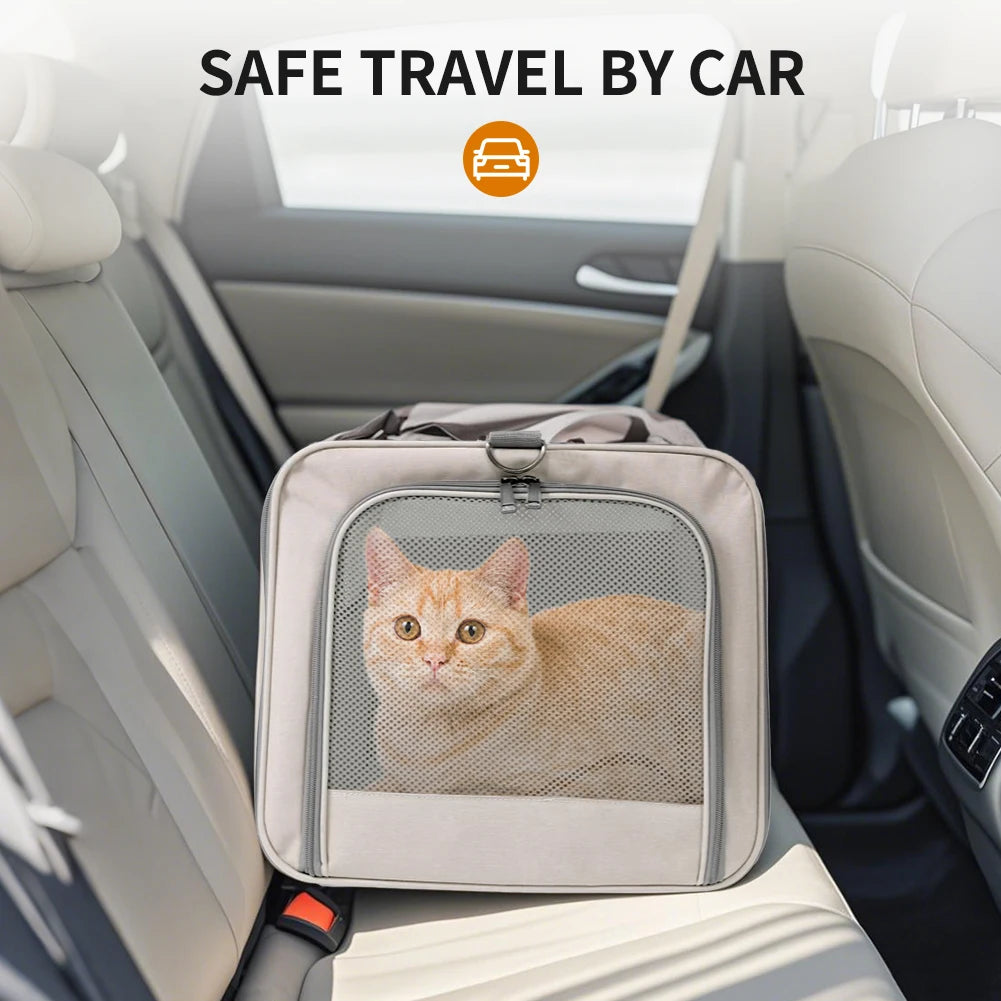 Cat trolley for 2 cats – Cat transport box large with wheels transport bag with wheels & safety belts for travel