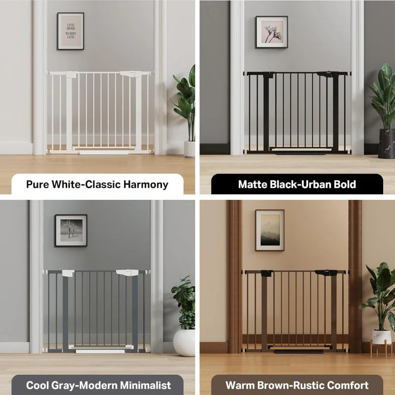 29.7-40.6" Pet Gate for Stairs/Doorways, Mom's Choice Winner, Auto-Close Pressure Mounted, Pet & Child Safety Gate Indoor