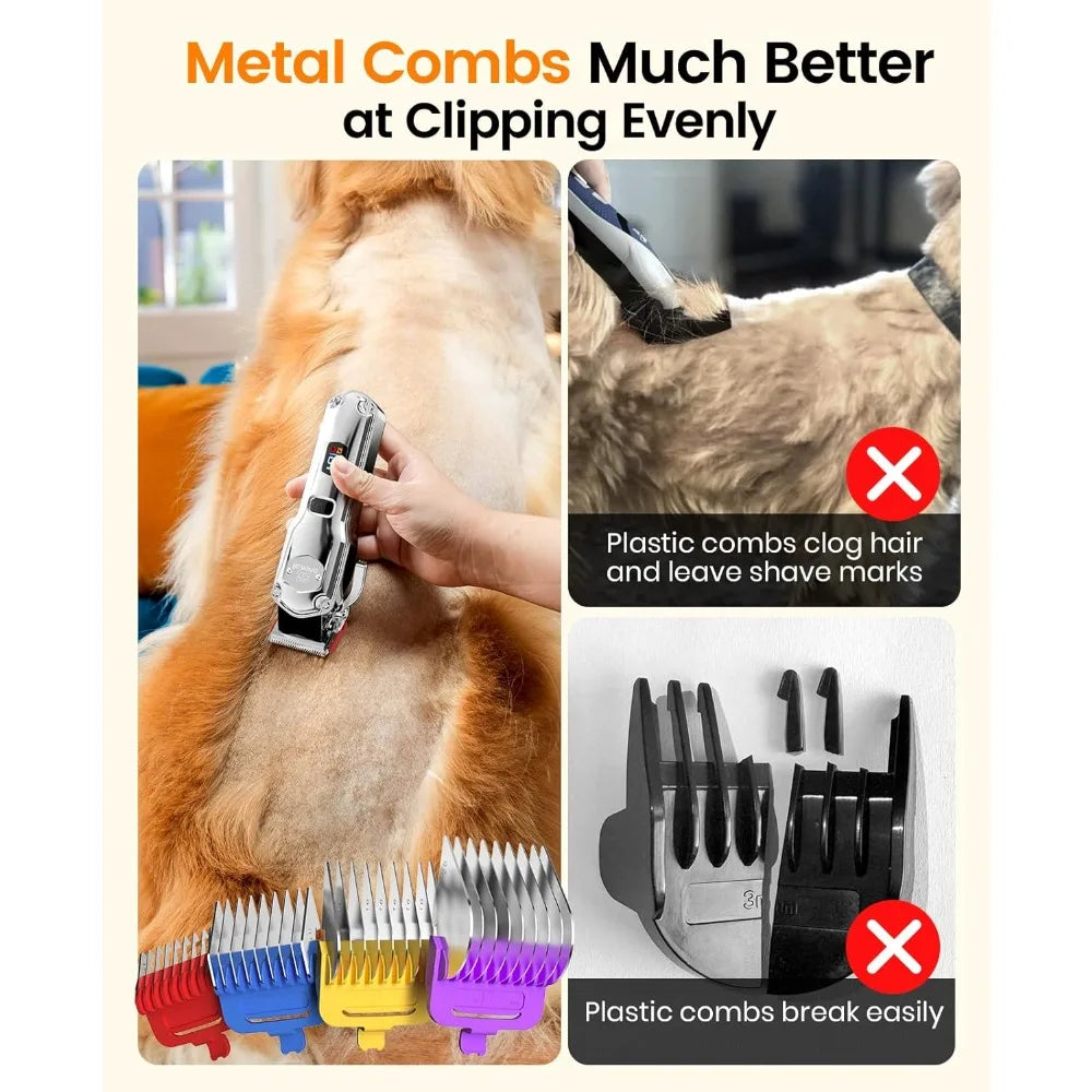 Dog Clippers for Grooming Thick Hair Professional, Cordless/Rechargeable Pet Grooming Kit.