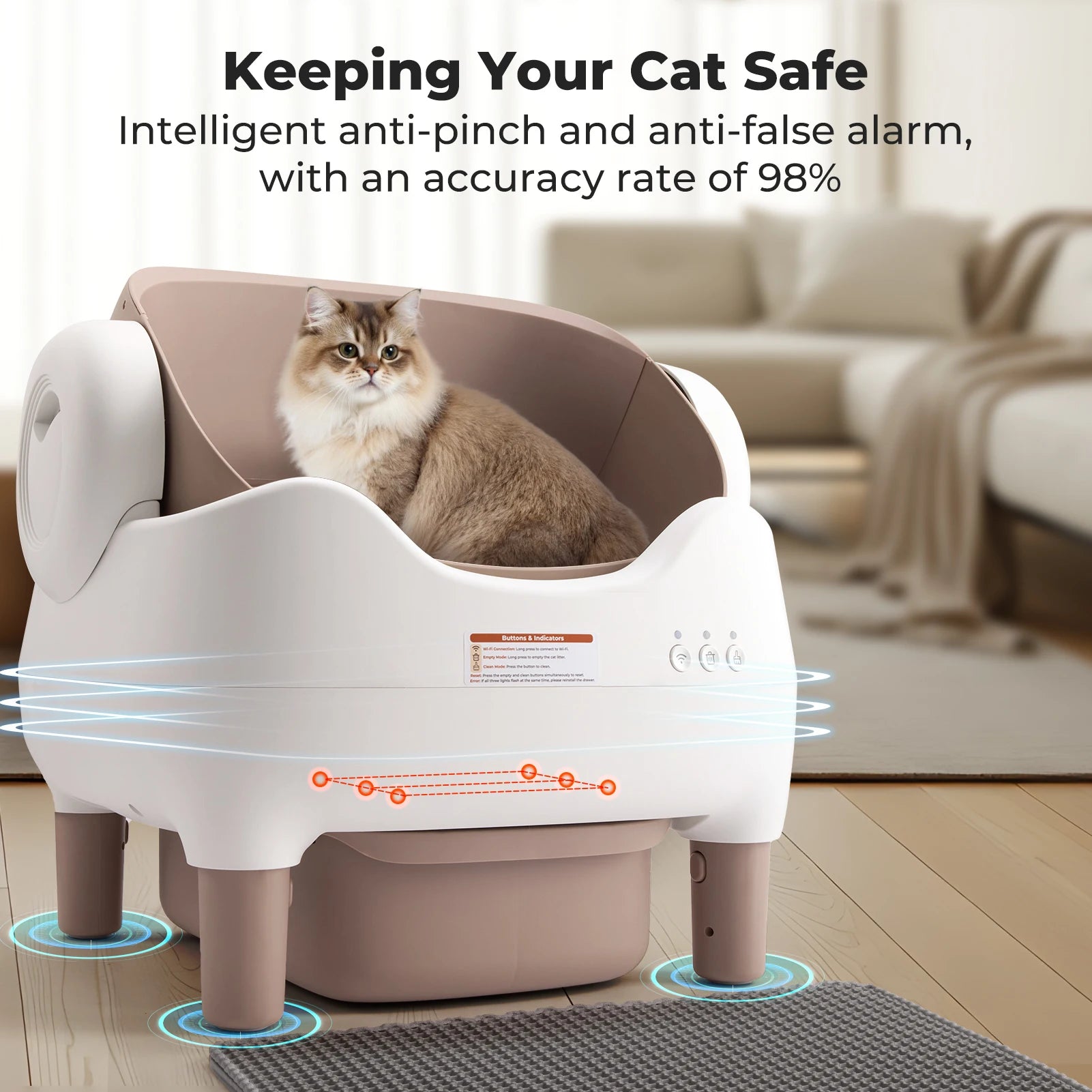 Self Cleaning Litter Box, Automatic Cat Litter Box with APP Control.