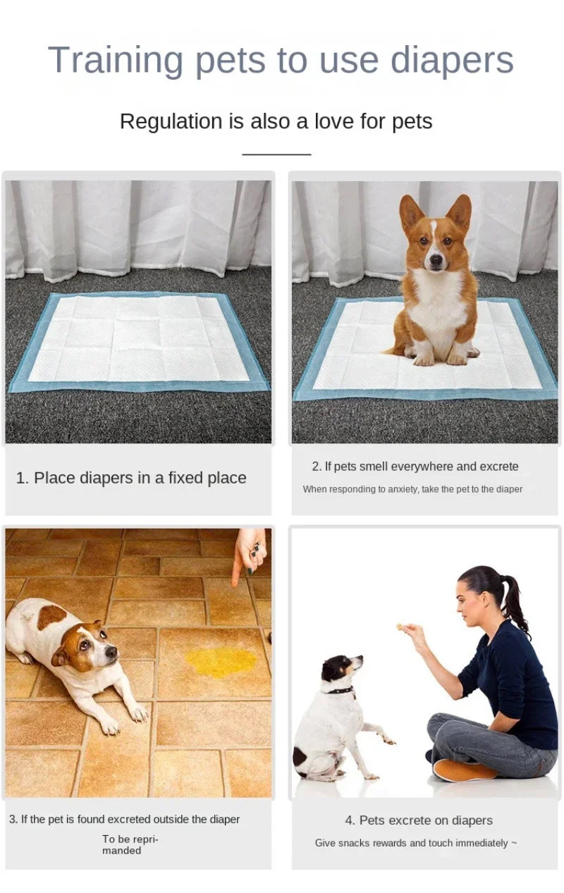 100/50/40/20PCS Absorbent Dogs Diapers Disposable Puppy Training Pee Pads