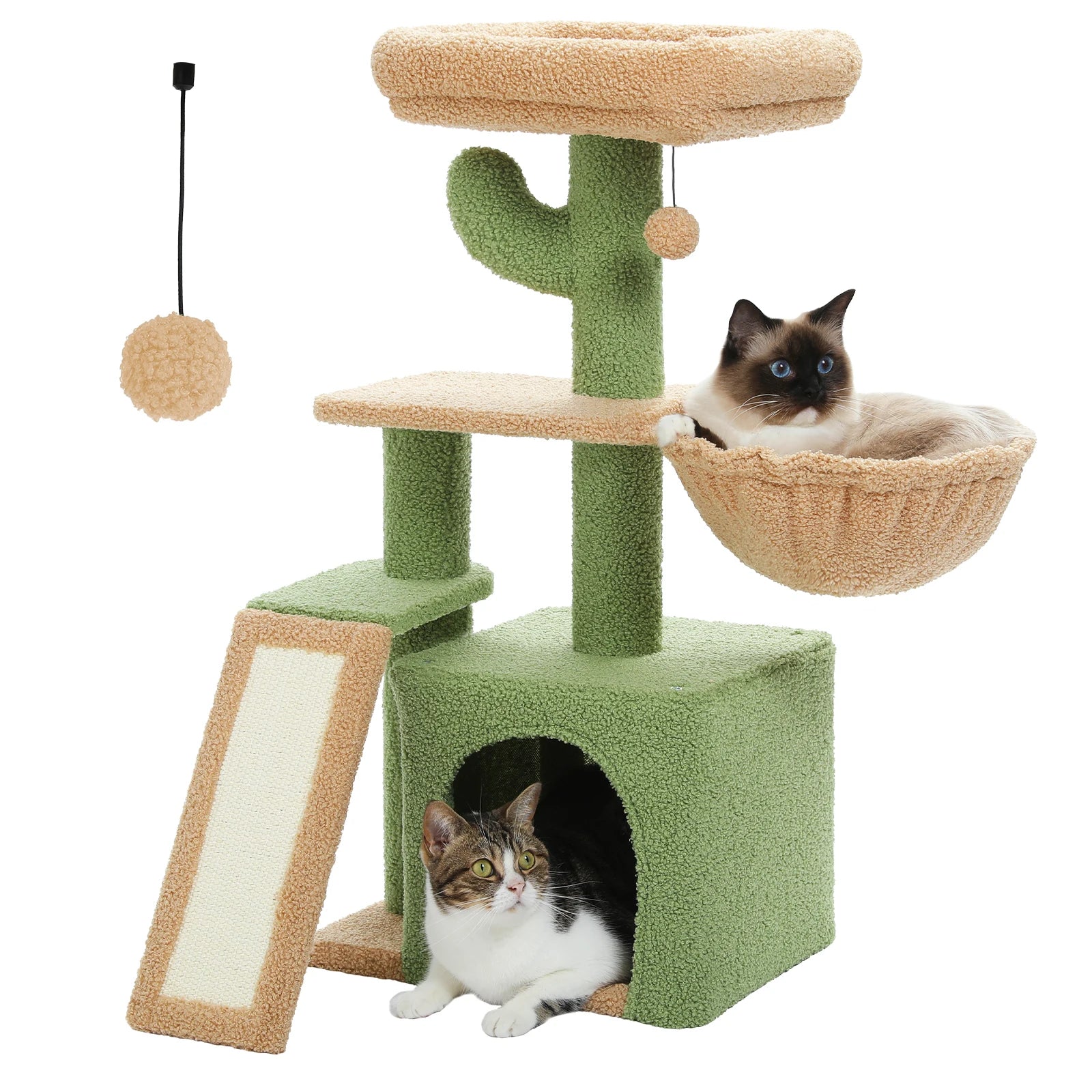 Small Cat Tree Cat Tower with Natural Sisal Scratching Post, Spacious Top Perch.