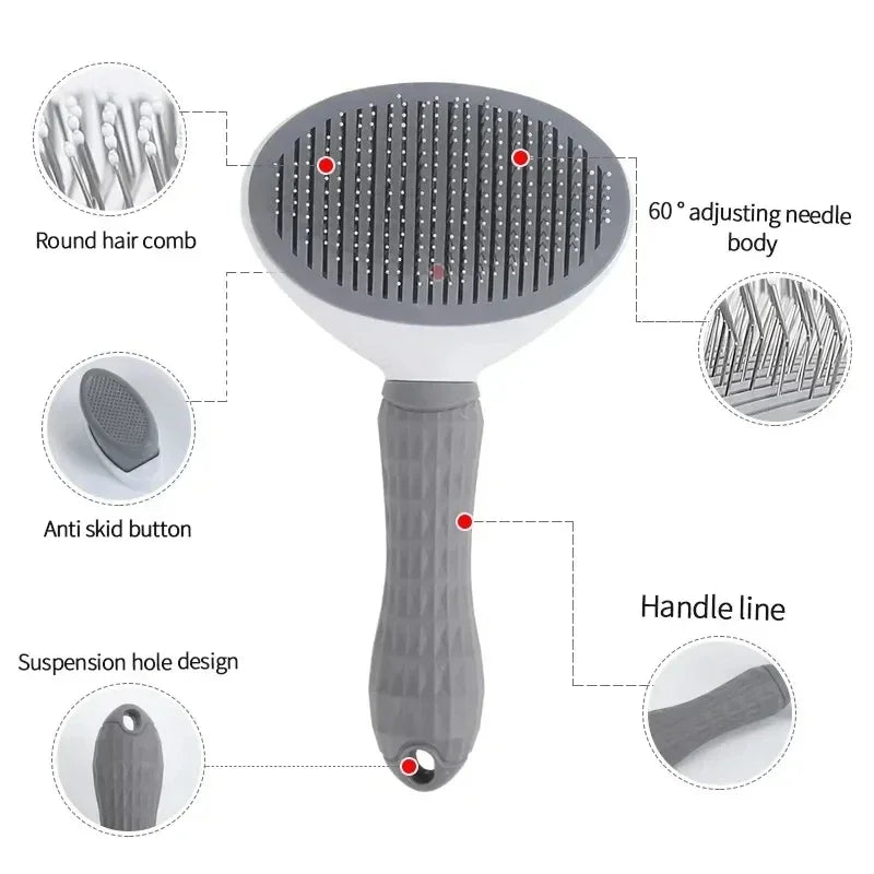 Pet Dog Brush Cat Comb Self Cleaning Pet Hair Remover Brush.