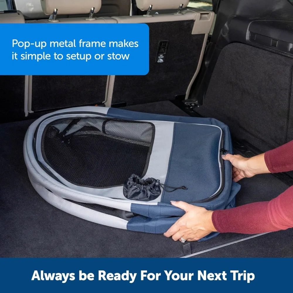 Happy Ride Collapsible Travel Crate - Safe Travel Containment.