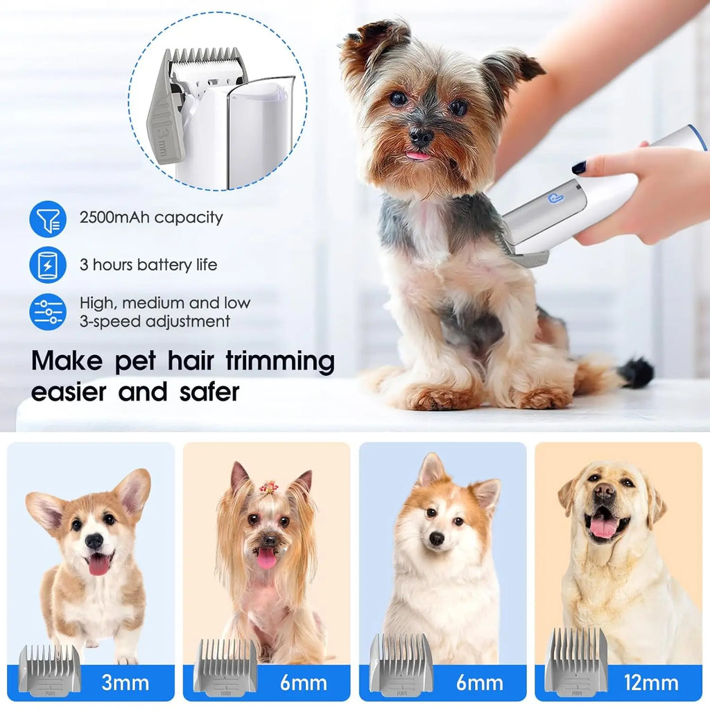 Dog Grooming Kit with 2L Vacuum Suction 99% Pet Hair-Professional Pet Grooming.