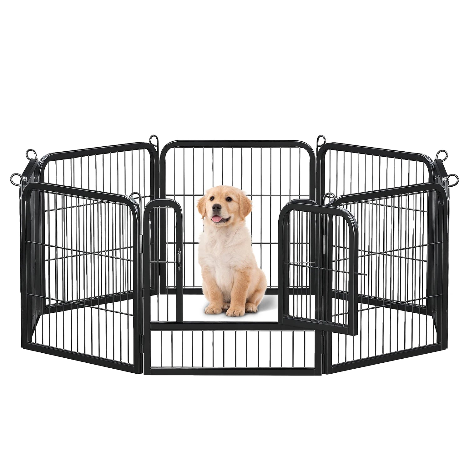 Heavy-Duty Metal Puppy Playpen – 24"/32"/40" Options, 8/16 Panels.