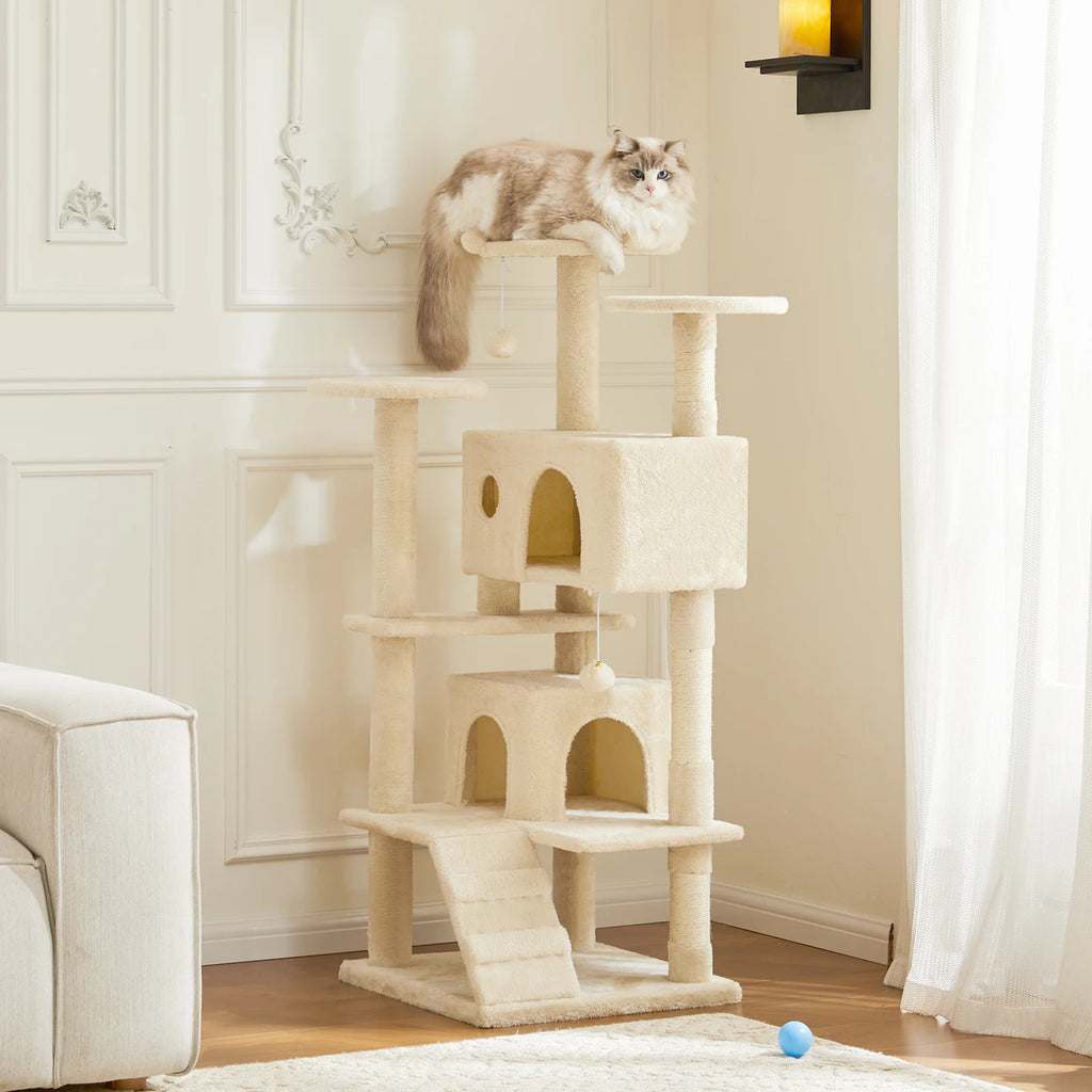 .Tall Multi-Level Cat Tree Tower for Indoor Pet Furniture Stable Kitty Play House.