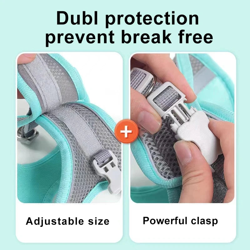 Dog Harness Vest Chest Cat Collars Rope Small Dogs Reflective.